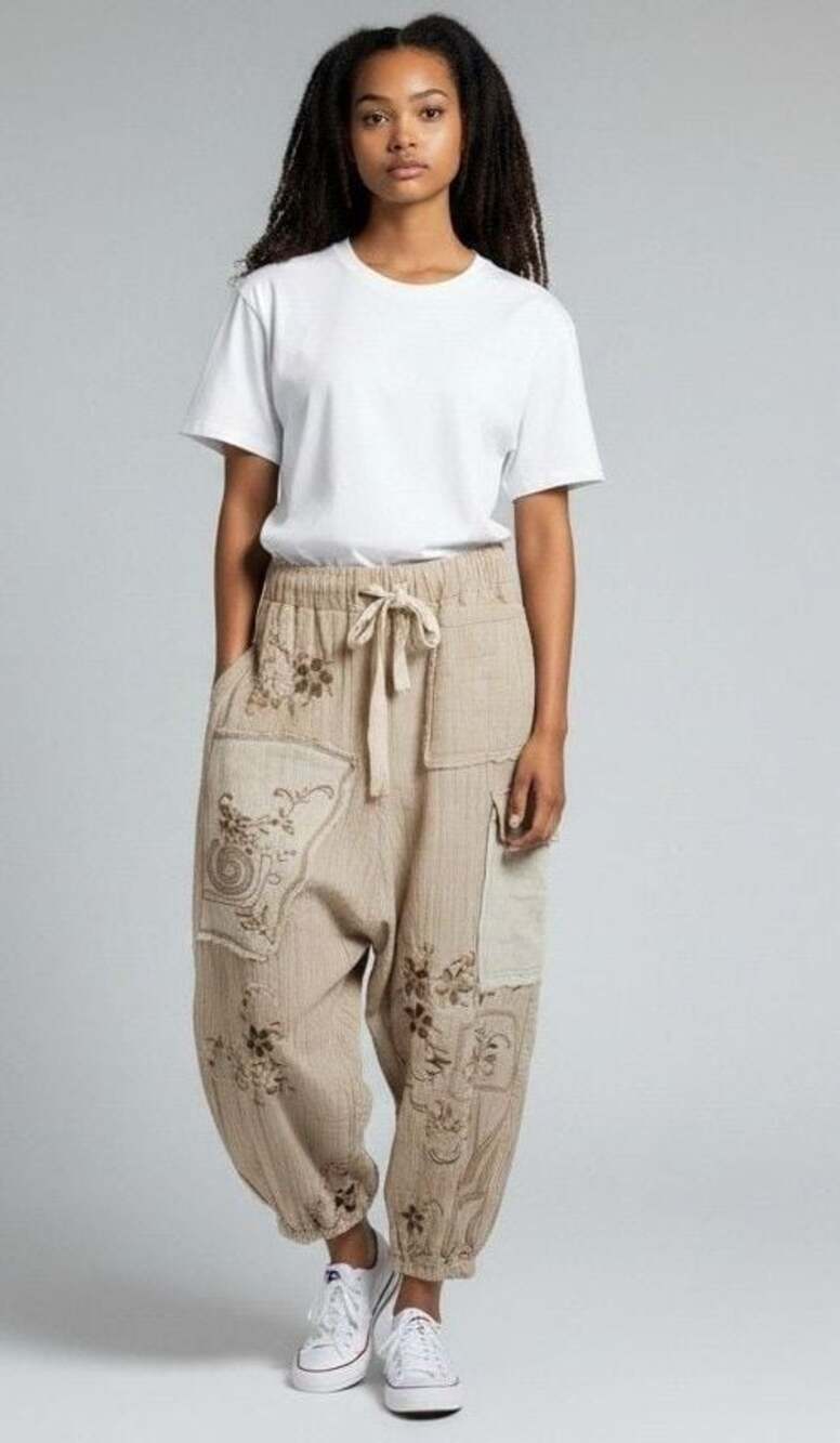 POL Floral Finesse Boho Genie Pants SMP614 Size Sz